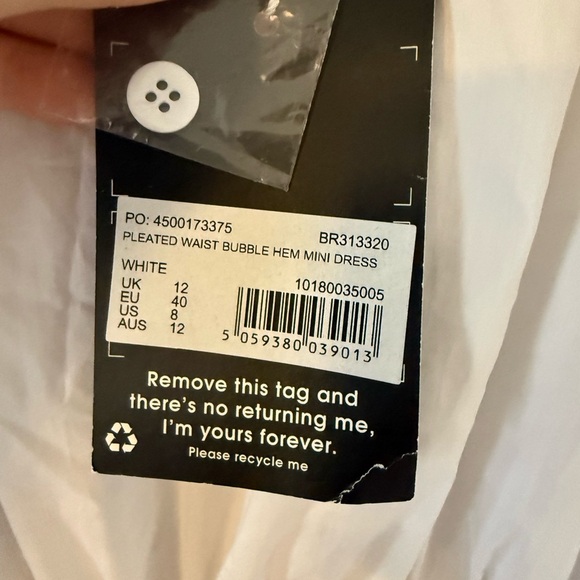 Dani Michelle X Misguided pleated waist bubble hem mini dress size 8 nwt - Picture 8 of 9